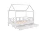 Juskys Kinderbett, Weiß, Holz, 80x160 cm, Kinderzimmer & Jugendzimmer, Kindermöbel, Kinderbetten, Hausbetten