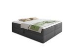 Sofnet Boxbett, Dunkelgrau, Textil, H3, Rechteckig, 140x200 cm, Schlafzimmer, Betten, Boxspringbetten