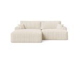 Graingold Ecksofa, Beige, Textil, Kiefer, 3-Sitzer, Ottomane links,L-Form, 259x145 cm, Oeko-Tex®, Reach, Hergestellt in Europa, Handmade in Europe, Made in EU, Real Wood, Wohnzimmer, Sofas & Couches, Wohnlandschaften, Ecksofas