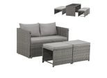 Svita Sitzgruppe, Grau, Kunststoff, 4-Sitzer, rechteckig, Loungemöbel, Gartenlounge-Sets