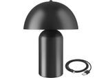 tectake Akku-Tischlampe, Schwarz, Metall, 25x34x25 cm, CE, Lampen & Leuchten, LED Beleuchtung, LED-Tischleuchten