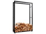CLP Kaminholzregal, Schwarz, Metall, 100x150x25 cm, Kleinmöbel, Kamine & Zubehör, Kaminholzregale