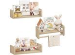 Woltu Kinder-Wandregal, Natur, Holz, Echtholz, Rechteckig, 40x15x14 cm, Kinderzimmer & Jugendzimmer, Kindermöbel, Kinderregale