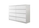 Mirjan24 Kommode, Weiß, Holzwerkstoff, 8 Schubladen, 138x100x40 cm, Wohnzimmer, Kommoden & Sideboards, Kommoden