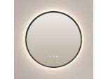 Emke Badspiegel, Schwarz, Glas, Rund, 60x60x3 cm, Badezimmer, Badezimmerspiegel, Badspiegel