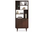 Idimex Wohnzimmerschrank, Nussbaum, Holz, Kiefer, Vintage, 80x188x37 cm, FSC Mix, Wohnzimmer, Regale, Bücherregale