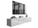 Lookway Tv-Schrank, Weiß Hochglanz, Holzwerkstoff, Uni, Rechteckig, 200x36x40 cm, Wohnzimmer, Wohnwände, Lowboards, Lowboards stehend