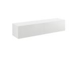 [en.casa] Hängelowboard, Weiß Hochglanz, Holzwerkstoff, Rechteckig, 140x30x33 cm, Wohnzimmer, Wohnwände, Lowboards, Lowboards hängend