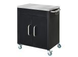 Homcom Küchenwagen,, Schwarz, Metall, 50x86.5x86 cm, Esszimmer, Servierwagen