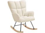 tectake Schaukelstuhl, Beige, Kunststoff, 70x97x96 cm, Wohnzimmer, Sessel, Schaukelstühle