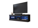Komodee Lowboard, Schwarz, Schwarz, Holzwerkstoff, 3 Fächer, Rechteckig, 140x40.5x35.5 cm, Wohnzimmer, Wohnwände, Lowboards, Lowboards stehend