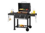 casa.pro Grillwagen, Schwarz, Metall, 135x105x47.5 cm, Grills & Outdoor-Küchen, Holzkohlegrills