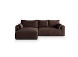 Masseno Ecksofa, Braun, Kunststoff, 3-Sitzer, L-Form,L-Form, 265x178 cm, Wohnzimmer, Sofas & Couches, Wohnlandschaften, Ecksofas