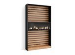 Skraut Home Regal, Eiche, Schwarz, Holzwerkstoff, Rechteckig,Rechteckig, 110x186x25 cm, Wohnzimmer, Regale