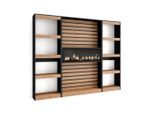 Skraut Home Regal, Eiche, Holzwerkstoff, Rechteckig,Rechteckig, 230x186x25 cm, Wohnzimmer, Regale
