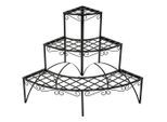 tectake Blumentreppe, Schwarz, Metall, Rund, 60x60x60 cm, Wohnzimmer, Wohnzimmertische, Blumenständer