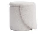 Nordlys Pouf, Weiß, Textil, 46x78x43 cm, Wohnzimmer, Hocker, Poufs