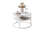 Lookway Couchtisch, Weiß, Holzwerkstoff, Rund, 60x42x60 cm, Wohnzimmer, Wohnzimmertische, Couchtische