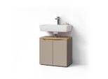 Livinity® Waschbeckenunterschrank, Greige, Holzwerkstoff, 1 Fächer, Rechteckig, 60x57.5x35 cm, Badezimmer, Badezimmerschränke, Waschbeckenunterschränke