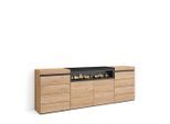 Skraut Home Kommode, Eiche, Holzwerkstoff, 8 Schubladen, Rechteckig,Rechteckig, 214x75x35 cm, Wohnzimmer, Kommoden & Sideboards, Kommoden