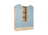arthur berndt Kleiderschrank, Salbeigrün, Eiche, Holzwerkstoff, 7 Fächer, 3 Schubladen, Rechteckig, 150x200x51 cm, Blauer Engel, Hergestellt in Deutschland, Babymöbel, Babykleiderschrank