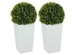 Homcom 2Er-Set, Grün, Kunststoff, 65 cm, Dekoration, Blumen & Zubehör, Kunstpflanzen