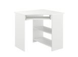 Vicco Eckschreibtisch, Weiß, Holzwerkstoff, 3 Fächer, 1 Schubladen, Formgebogen, 83x77x76 cm, Arbeitszimmer, Schreibtische, Eckschreibtische