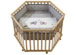Roba Laufgitter, Natur, Holzwerkstoff, Tiere, Sechseckig, 118.5x72.5x103.5 cm, Babymöbel, Laufstall Baby