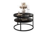 Lookway Couchtisch, Schwarz, Holzwerkstoff, Rund, 60x42x60 cm, Wohnzimmer, Wohnzimmertische, Couchtische