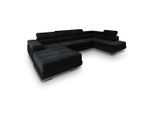 Masseno Wohnlandschaft, Schwarz, Metall, 5-Sitzer, U-Form, 345x90x202 cm, Wohnzimmer, Sofas & Couches, Wohnlandschaften, Wohnlandschaft U-Form