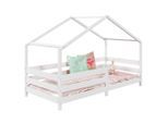 Idimex Hausbett, Weiß, Holz, Kiefer, Mode, 96x138x206 cm, FSC Mix, Kinderzimmer & Jugendzimmer, Kindermöbel, Kinderbetten, Hausbetten