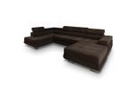 Masseno Wohnlandschaft, Braun, Metall, 5-Sitzer, U-Form, 345x90x202 cm, Wohnzimmer, Sofas & Couches, Wohnlandschaften, Wohnlandschaft U-Form