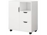 Standkabinett,, Weiß, Holzwerkstoff, 60x70x35 cm, Arbeitszimmer, Container