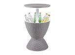 casa.pro Kühltisch, Hellbraun, Kunststoff, Metall, 30 L, rund, 48.5x58x48.5 cm, Gartenmöbel, Gartentische, Beistelltische outdoor