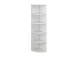 Vicco Eckregal, Weiß, Holzwerkstoff, 6 Fächer, Formgebogen, 40x180x40 cm, Wohnzimmer, Regale, Bücherregale