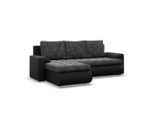 Mebligo Ecksofa, Schwarz, Schwarz, Textil, 3-Sitzer, L-Form, 230x159 cm, Wohnzimmer, Sofas & Couches, Wohnlandschaften, Ecksofas
