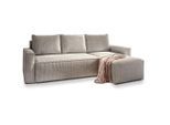Masseno Ecksofa, Creme, Kunststoff, 3-Sitzer, L-Form, seitenverkehrt montierbar,L-Form, 232x140 cm, Wohnzimmer, Sofas & Couches, Wohnlandschaften, Ecksofas