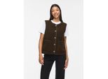 Plüschweste VILA "VIADA TEDDY WAISTCOAT - NOOS", Damen, Gr. 40, braun (coffee bean), Plüsch, Obermaterial: 100% Polyester, unifarben, normal, Rundhals, Westen, Plüsch, Kunstfaser, regular fit