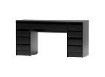 Livetastic Schreibtisch, Schwarz, Holzwerkstoff, 9 Schublade(n) Schubladen, rechteckig, 55x77.6x152.6 cm, Arbeitszimmer, Schreibtische, Bürotische
