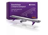 Kessel Linearis Compact Duschrinne 45600.63M flache Bodenablaufrinne für bodengleiche Duschen, 750mm, mit Dichtmanschette, Ablaufgrundkörper