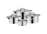 WMF Kochtopfset Compact Cuisine, Edelstahl, Metall, 4-teilig, 16 cm, 1,4 L, rund, 29.4x23.7x50.6 cm, Made in EU, backofengeeignet, rostfrei, hitzebeständig,backofengeeignet, Kochen, Töpfe, Topfsets