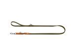Dog Sport HUNTER stufenlos verstellbare Hundeführleine wolmar biothane x leder khaki 1,9 cm