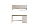 Vente-Unique Waschmaschinenmöbel, Beige, Natur, Holz, Rechteckig, 182x88x60 cm, Waschküche, Waschmaschinenschrank