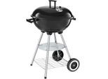 tectake Kugelgrill, Schwarz, Silber, Metall, 75 cm, Grills & Outdoor-Küchen, Holzkohlegrills