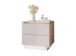 Lookway Nachttisch, Kaschmir, Holzwerkstoff, Uni, 2 Schubladen, Rechteckig, 50x48x37 cm, Schlafzimmer, Nachttische