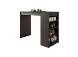 Mirjan24 Bartisch, Schwarz, Holzwerkstoff, 3 Fächer, 115x102x50 cm, Esszimmer, Barmöbel, Bartische