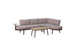Ambia Garden Loungegarnitur , Creme, Weinrot , Metall, Kunststoff, Textil , 4-teilig , Füllung: Polyester,Schaumstoff , nicht einzeln stellbar, Eckteil , 255x165 cm , rostfrei, wetterbeständig , Gartenmöbel, Loungemöbel, Lounge-Serien