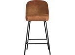 Esszimmerstuhl WOOOD "Vogue Bezug mit Fußstütze und Metallgestell, H 89 x B 50 x T 55 cm", braun (cognac), B:50cm H:89cm T:55cm, Stühle, Esszimmerstuhl, Recycling-Lederfaser-Verbundstoff, Tragkraft 100 kg, pfleigleicht