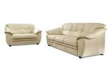 Polstergarnitur SIT & MORE "Top Savona", beige (creme), NaturLEDER, NaturLEDER, echtes Rindsleder in Sitz und Rücken, Korpus in passendem Kunstleder, Sitzmöbel-Sets, NaturLEDER (2-tlg), bestehend aus je einem 2- und 3-Sitzer, Federkern