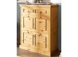 Schuhschrank OTTO HOME "Basilico", beige (gelaugt, geölt), B:90cm H:109cm T:38cm, Schränke, Schuhschrank, aus massiver Kiefer, FSC, Breite 90 cm, mit Schublade, Kassettenoptik
